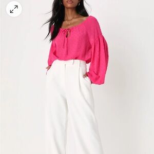 White wide leg pants